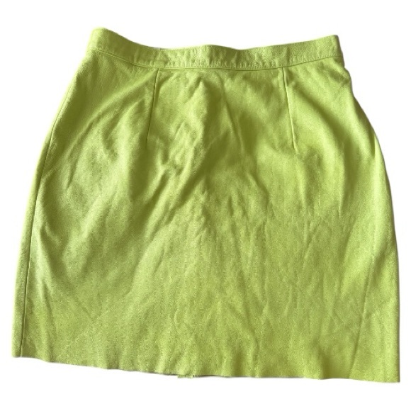 American Apparel Dresses & Skirts - Vintage American Apparel lime green leather pencil skirt